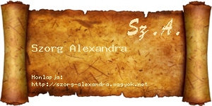 Szorg Alexandra névjegykártya